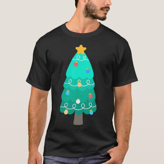 子ども手描きかわいいクリスマスカラフルのエレメン Tシャツ (正面)