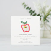 子ども手描きモダンアップルフルーツ赤ちゃんシャワー 招待状 (スタンド正面)