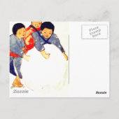 子ども日本の転がの大きな雪玉 ポストカード (裏面)