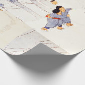 子ども日本の転がの大きな雪玉 ラッピングペーパー (角)