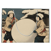 子ども日本の転がの大きな雪玉 ラージペーパーバッグ (裏面)