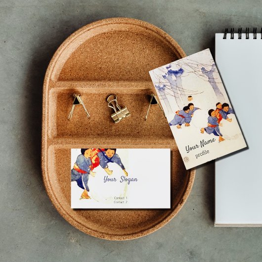 子ども日本の転がの大きな雪玉 名刺