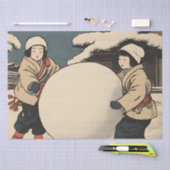 子ども日本の転がの大きな雪玉 薄葉紙 (クラフト)