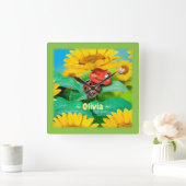 子ども時計 スクエア壁時計 (ホーム)