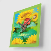 子ども時計 スクエア壁時計 (傾斜)