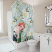 子ども犬の白いショーカーテン シャワーカーテン (インサイチュ)