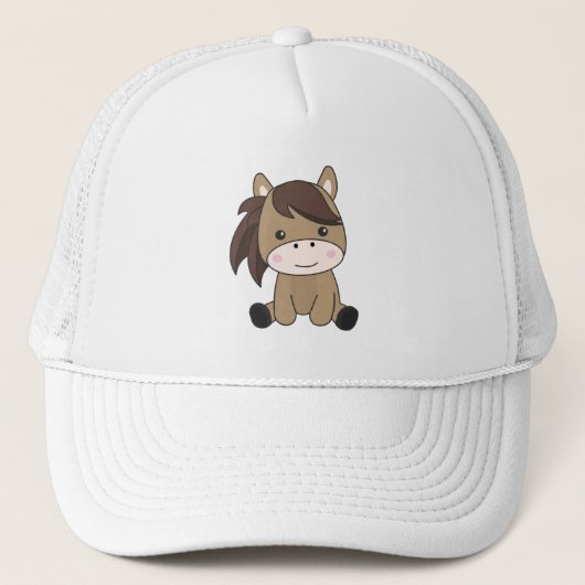 子ども用のウマ科の馬かわいいポニー乗り手 キャップ (正面)