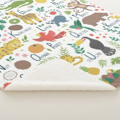 子ども用のトロピカルアルファベット シェルパブランケット (3/4)