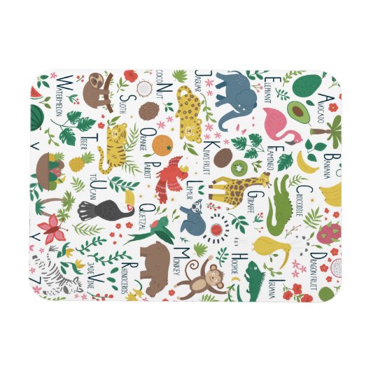 子ども用のトロピカルアルファベット マグネット (横)