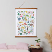 子ども用のトロピカルアルファベット 吊り下げ型タペストリー (寝室)