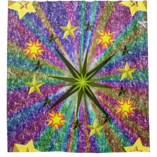 子ども用の星シャワーカーテン シャワーカーテン (正面)