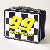 子ども用カスタムの市松模様にの弁当箱 メタルランチボックス (正面)