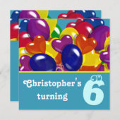 子ども用パーティーバルーンはいつでも 招待状 (正面/裏面)