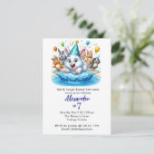 子ども用プールパーティー誕生日招待状 編集可能 招待状 (スタンド正面)