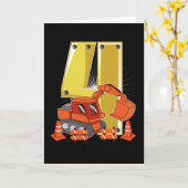 子ども用掘削機4歳の子ども カード (黄色い花)