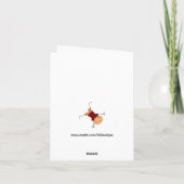 子ども用赤いロボットのメモパーソナライズされたカード サンキューカード (裏面)