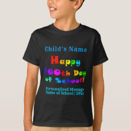 子ども用Tシャツカラフル100日目おめでとう Tシャツ