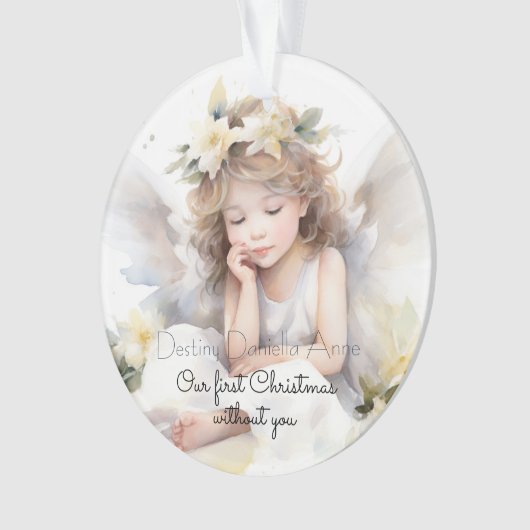 子ども記念初めてのクリスマスなし オーナメント (正面)