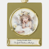 子ども記念初めてのクリスマスなし ゴールドプレートバナーオーナメント (正面)