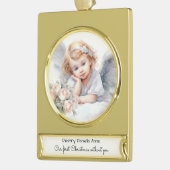 子ども記念初めてのクリスマスなし ゴールドプレートバナーオーナメント (左)