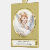 子ども記念初めてのクリスマスなし ゴールドプレートバナーオーナメント (左)