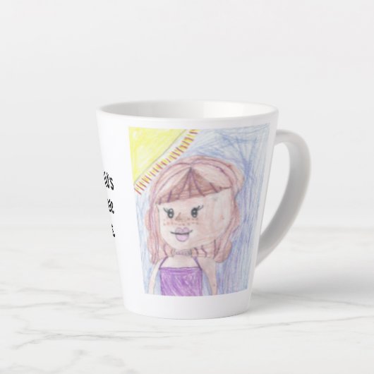 子ども誇りを持ったの方が可愛い作品を加える カフェラテマグ (右アングル)