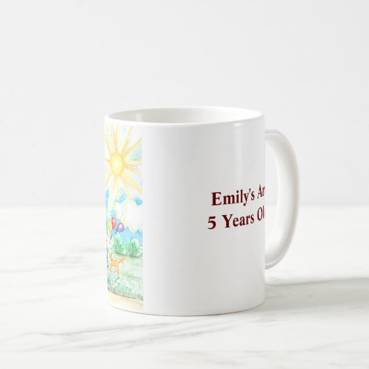 子ども誇りを持ったの方が可愛い作品を加える コーヒーマグカップ (正面右)