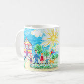 子ども誇りを持ったの方が可愛い作品を加える コーヒーマグカップ (正面左)