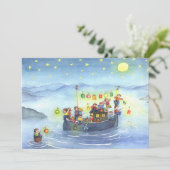 子ども誕生日パーティーの招待船 招待状 (スタンド正面)