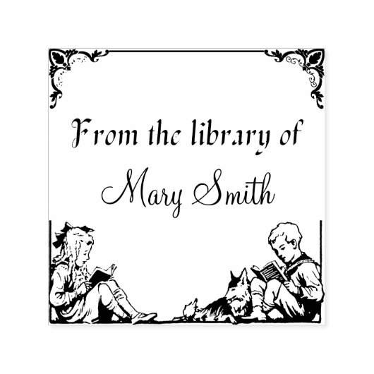 子ども読の本パーソナライズされたのゴム印 セルフインキングスタンプ (デザイン)