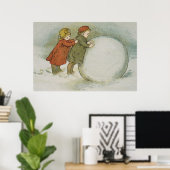 子ども転がの雪玉 ポスター (ホームオフィス)