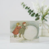 子ども転がの雪玉 ポストカード (スタンド正面)