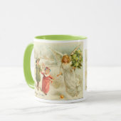 子ども連れのクリスマスエンジェル マグカップ (正面左)