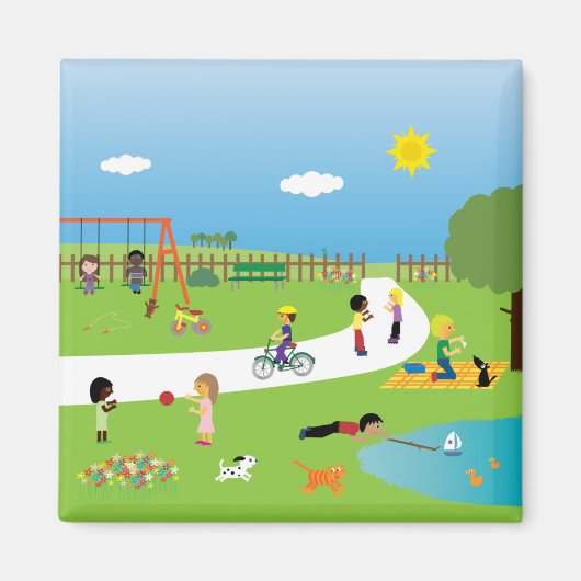 子ども遊が公園のマグネットに マグネット (正面)