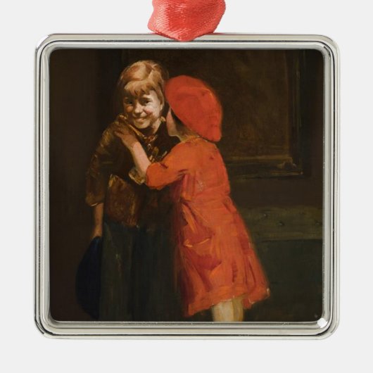 子ども遊のコーナー（かわいい子ども） メタルオーナメント (正面)