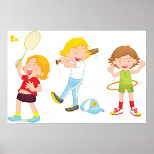 子ども遊のスポーツ ポスター