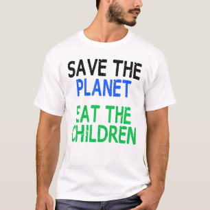 子ども達の食べ贈り物を地球に救う Tシャツ