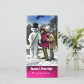 子ども雪だるま,写真テンプレート シーズンカード (スタンド正面)