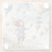 子ども飛んでいるの凧 ガラスコースター (裏面)