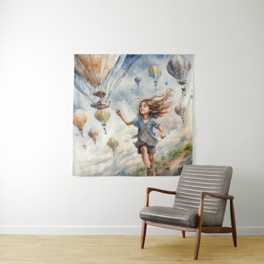 子ども飛んでいるの凧 タペストリー (インサイチュ)