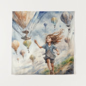 子ども飛んでいるの凧 タペストリー (正面)