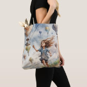 子ども飛んでいるの凧 トートバッグ (クローズアップ)