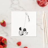 子ども飛んでいるアカイト紙ナプキンス スタンダードカクテルナプキン (インサイチュ)