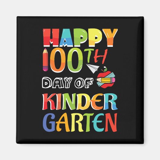 子ども100日の学校の幸せ100日幼稚園 マグネット (正面)