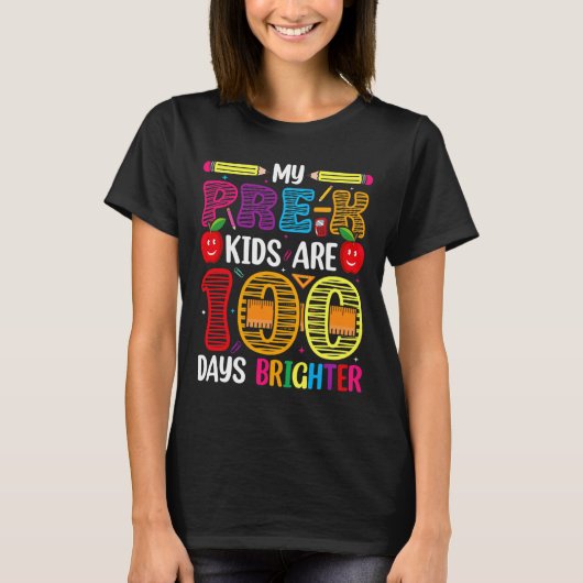 子ども100日の学校先生学生 Tシャツ (正面)