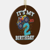 子ども2歳の男の子2歳の誕生日 セラミックオーナメント (右)