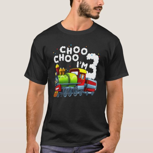 子ども3歳のバースデートレインボーイ3歳の誕生日 Tシャツ (正面)