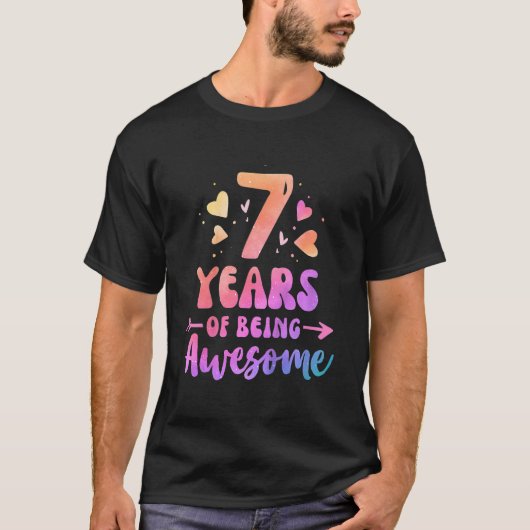 子ども7年の絞り染め素晴らしハート7位B Tシャツ (正面)