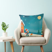 子ども、トナカイ、クリスマスツリーと冬のシーン クッション (椅子)