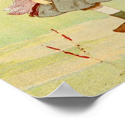 「子ども」ヴィンテージフランスのイラストレーション ポスター (角)